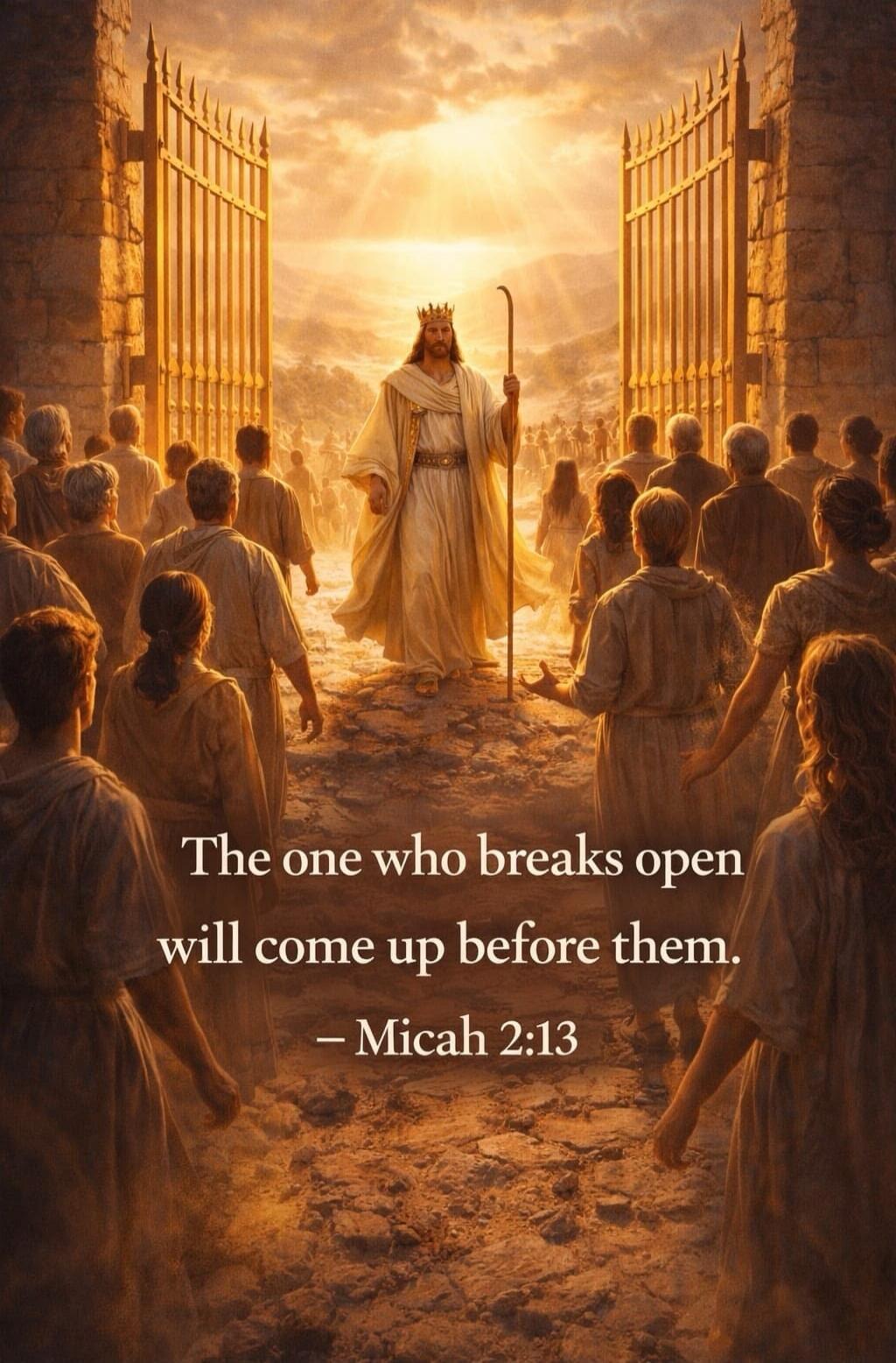 The one who breaks open will come up before them. – Micah 2:13
