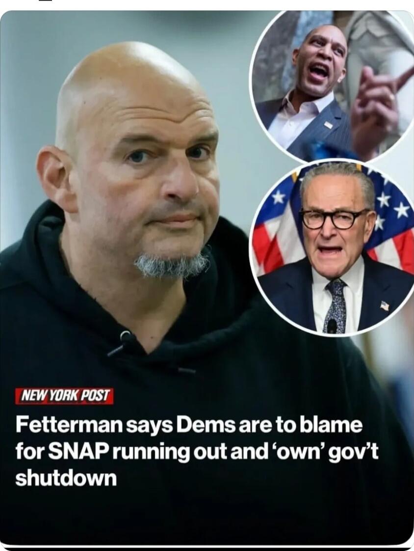 NEW YORK POST
Fetterman says Dems are to blame for SNAP runnin out and ‘own’ gov't shutdown