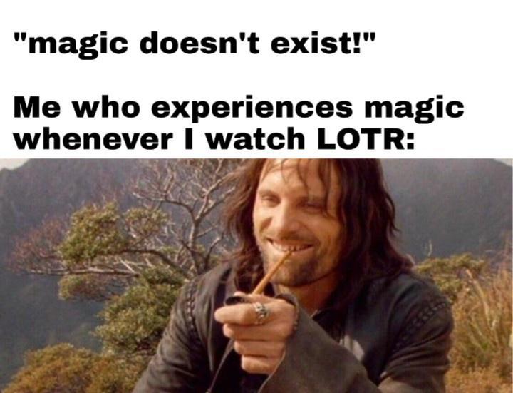 magic doesnt exist Me who experiences magic whenever watch LOTR