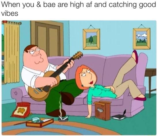 When you bae are high af and catching good vibes i i i