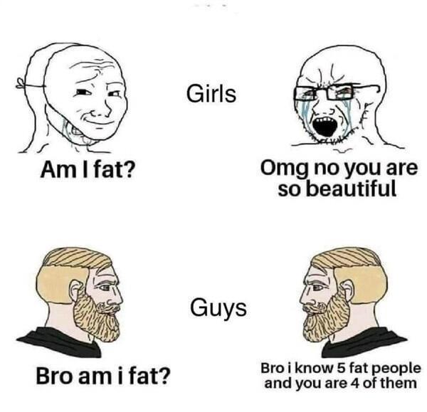 Omg no you are so beautiful Guys A Bro i know 5 fat people Bro ami fat and you are 4 of them