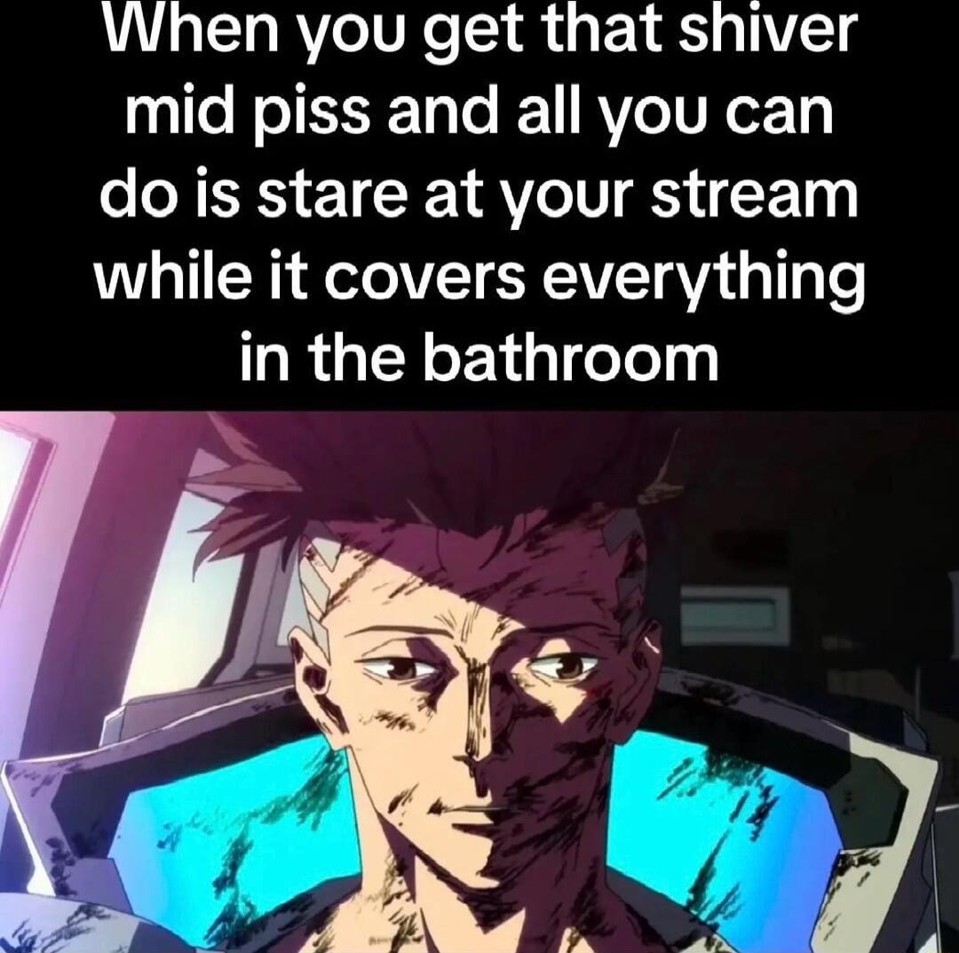 When you get that shiver mid piss and all you can dois stare at your stream N VT SRV RV g T T LR T N dpTeTely