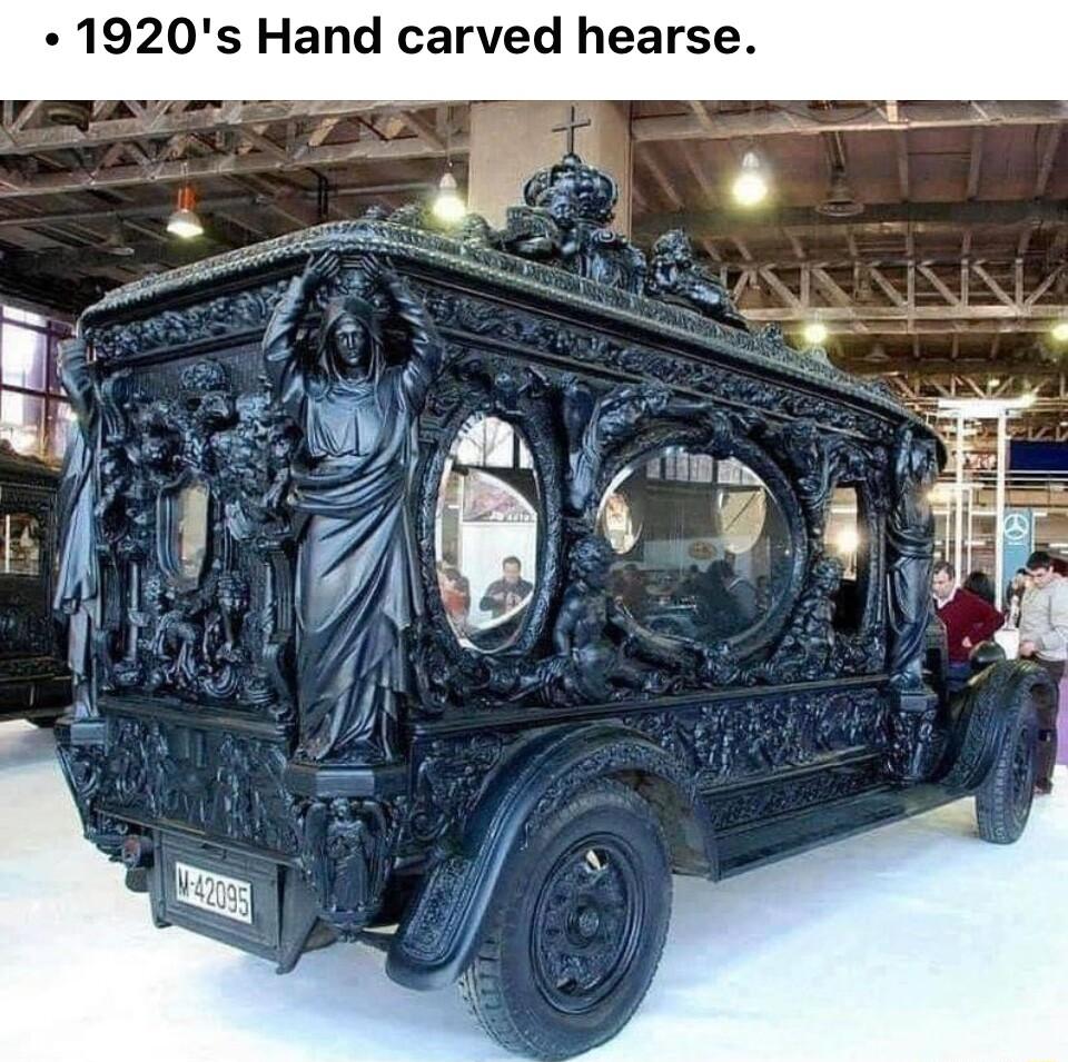 1920s Hand carved hearse