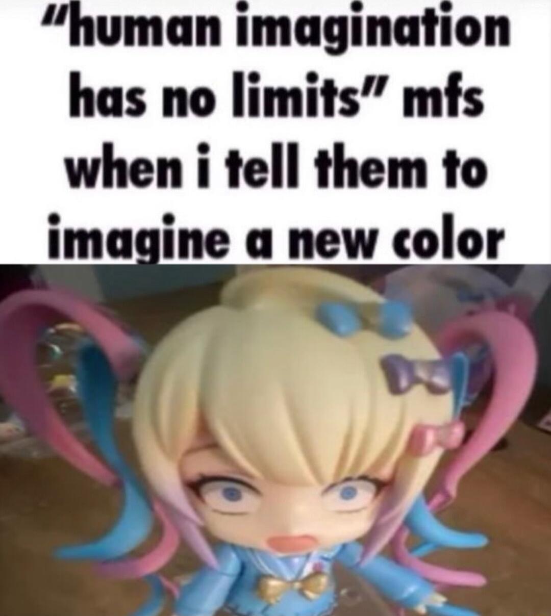 man imagination has no limits mfs when i tell them to imagine a new color