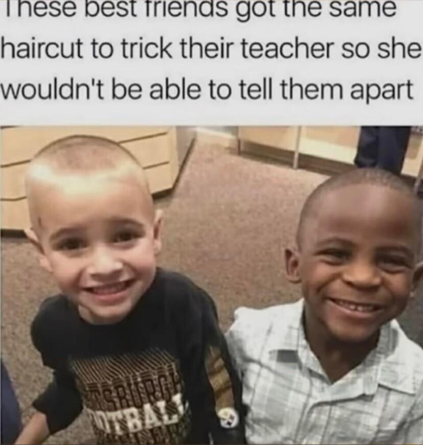 1 nese pdest Irenas got the same haircut to trick their teacher so she wouldnt be able to tell them apart