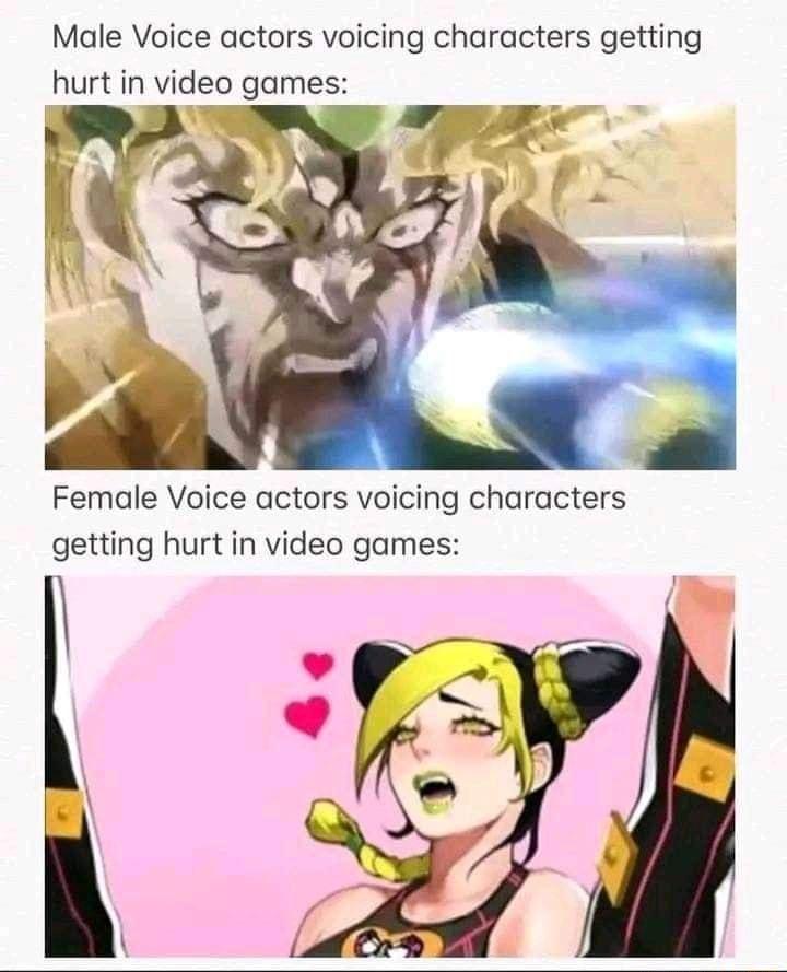 Male Voice actors voicing characters getting hurt in video games Female Voice actors voicing characters getting hurt in video games