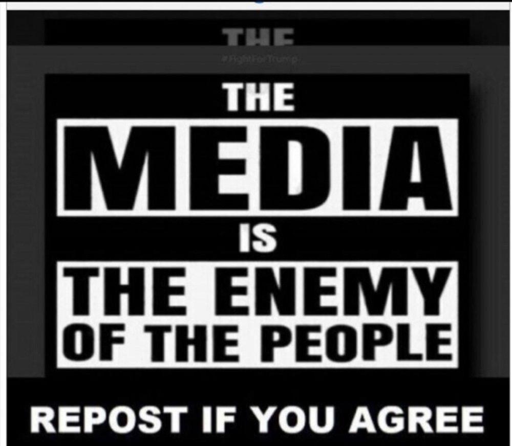 THE IS THE ENEMY OF THE PEOPLE REPOST IF YOU AGREE