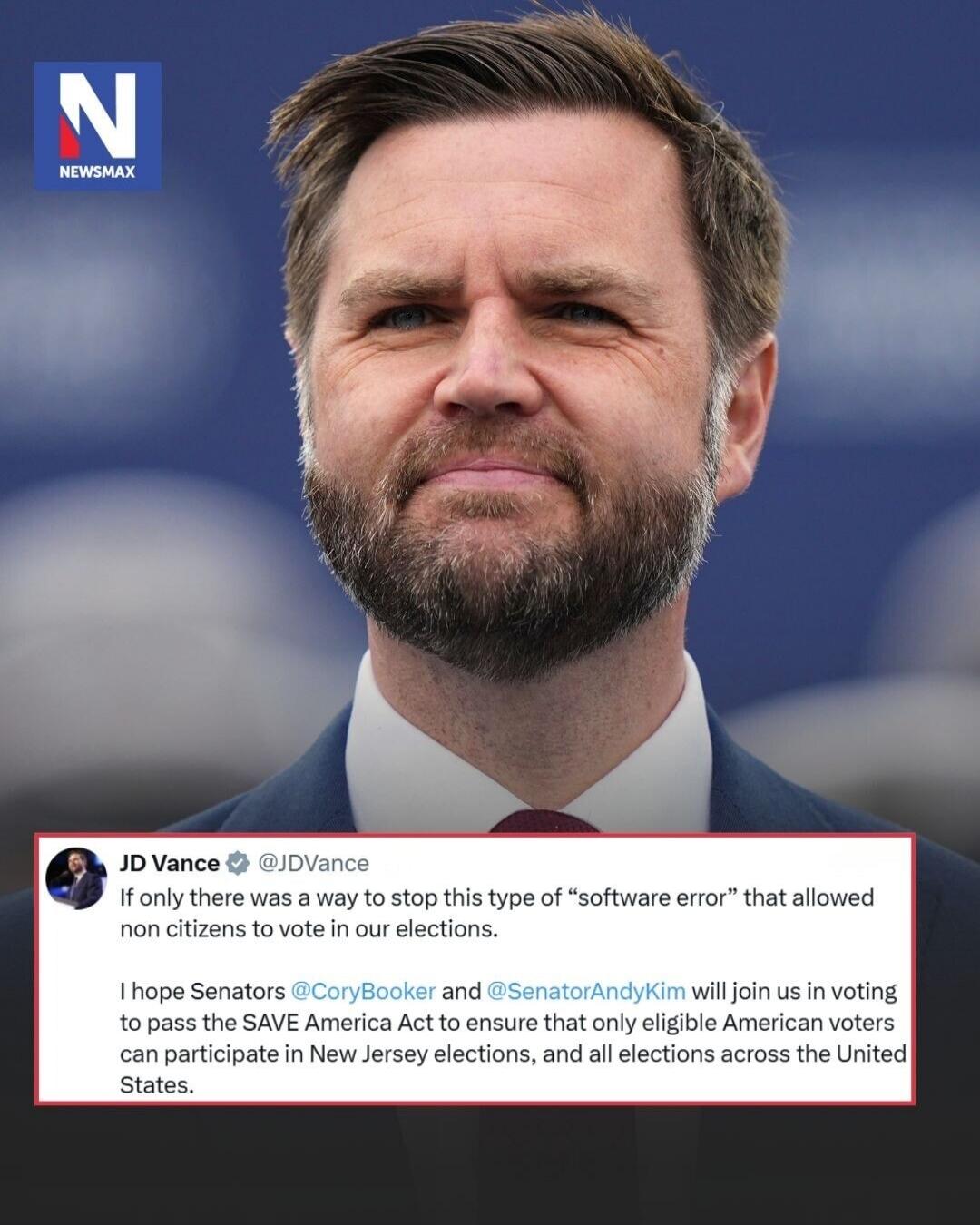 NEWSMAX. JD Vance @JDVance. If only there was a way to stop this type of 