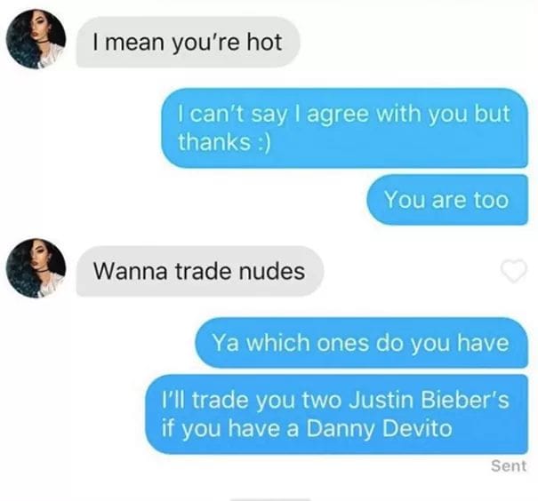 mean youre hot e Wanna trade nudes