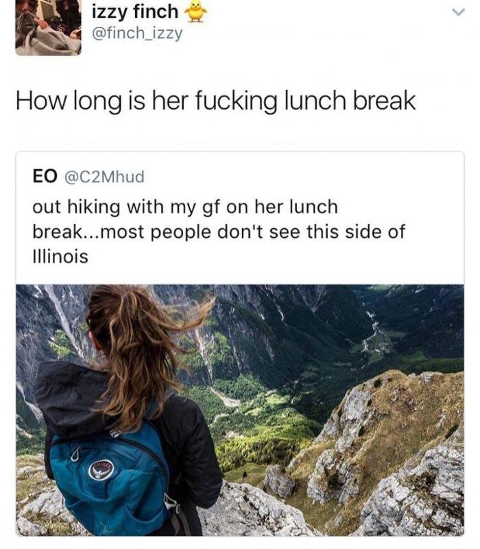w izzy finch a1 finch_izzy 4 How long is her fucking lunch break EO C2Mhud out hiking with my gf on her lunch breakmost people dont see this side of Illinois