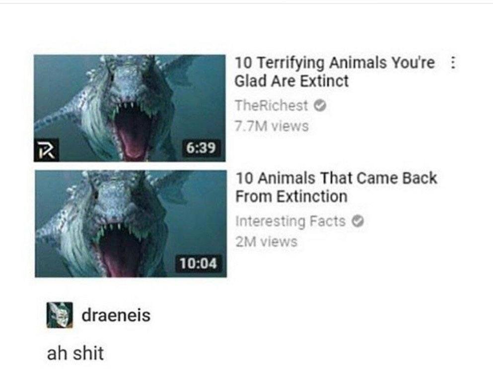 10 Terrifying Animals Youre Glad Are Extinct TheRichest 77M v 10 Animals That Came Back From Extinction draeneis ah shit