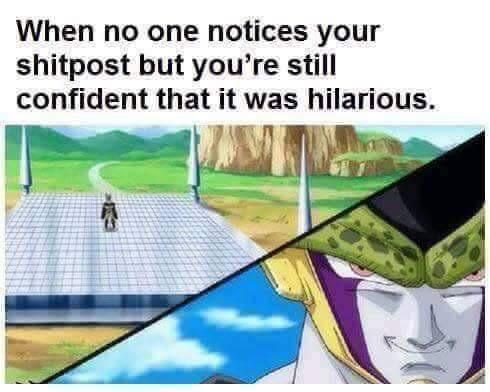When no one notices your shitpost but youre still confident that it was hilarious