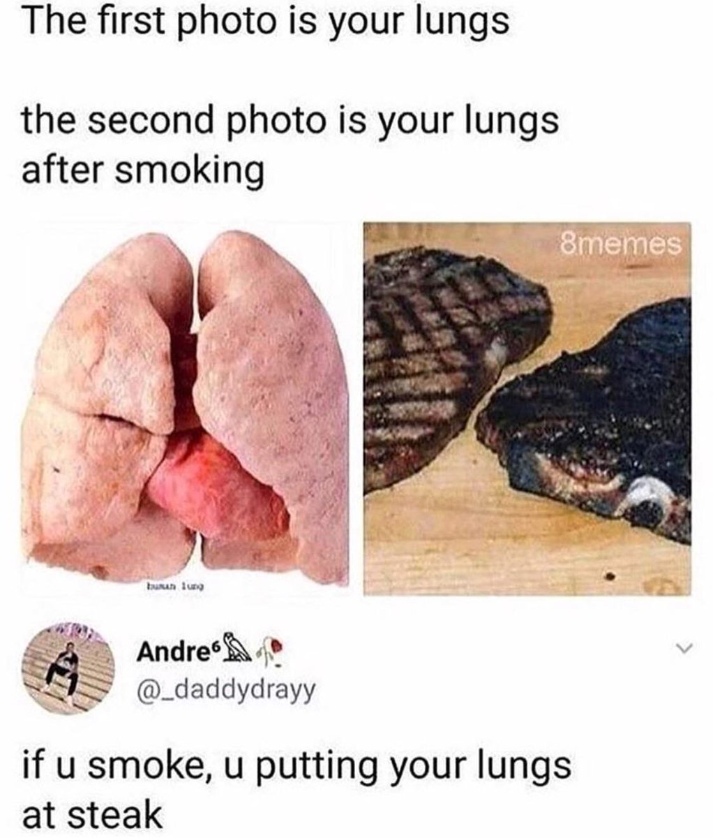 The first photo is your lungs the second photo is your lungs after smoking Ea Andresh 4 _daddydrayy if u smoke u putting your lungs at steak