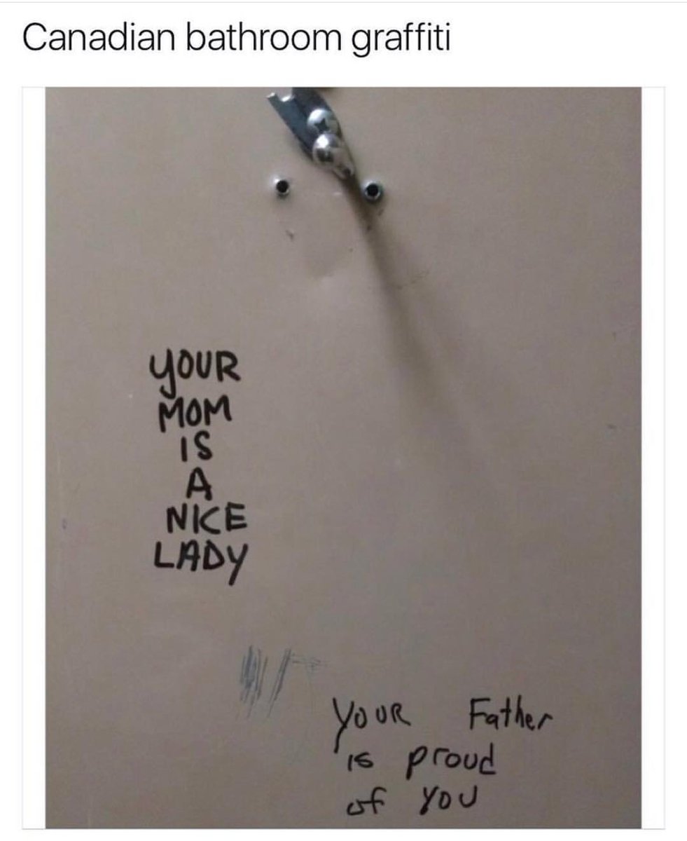Canadian bathroom graffiti