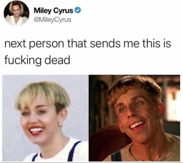 Miley Cyrus MileyCyrus next person that sends me this is fucking dead