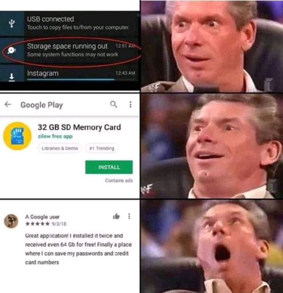 Google Play 32 GB SD Memory Card 3pp INSTALL A Google user wRARk Great appication installed it twice and received even 64 Gb for free Finally a place where can save my passwords and credit card numbers