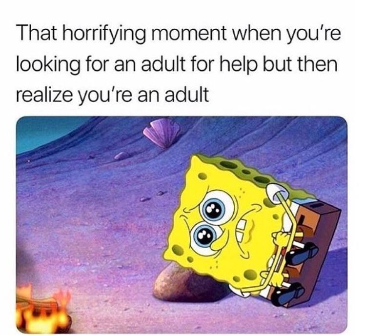 That horrifying moment when youre looking for an adult for help but then realize youre an adult