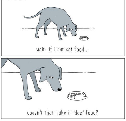 o wait if i eat cat food doesnt that make it dog food