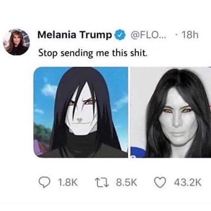 E Melania Trump FLO 18h Stop sending me this shit O 18K T3 85K Q 432K