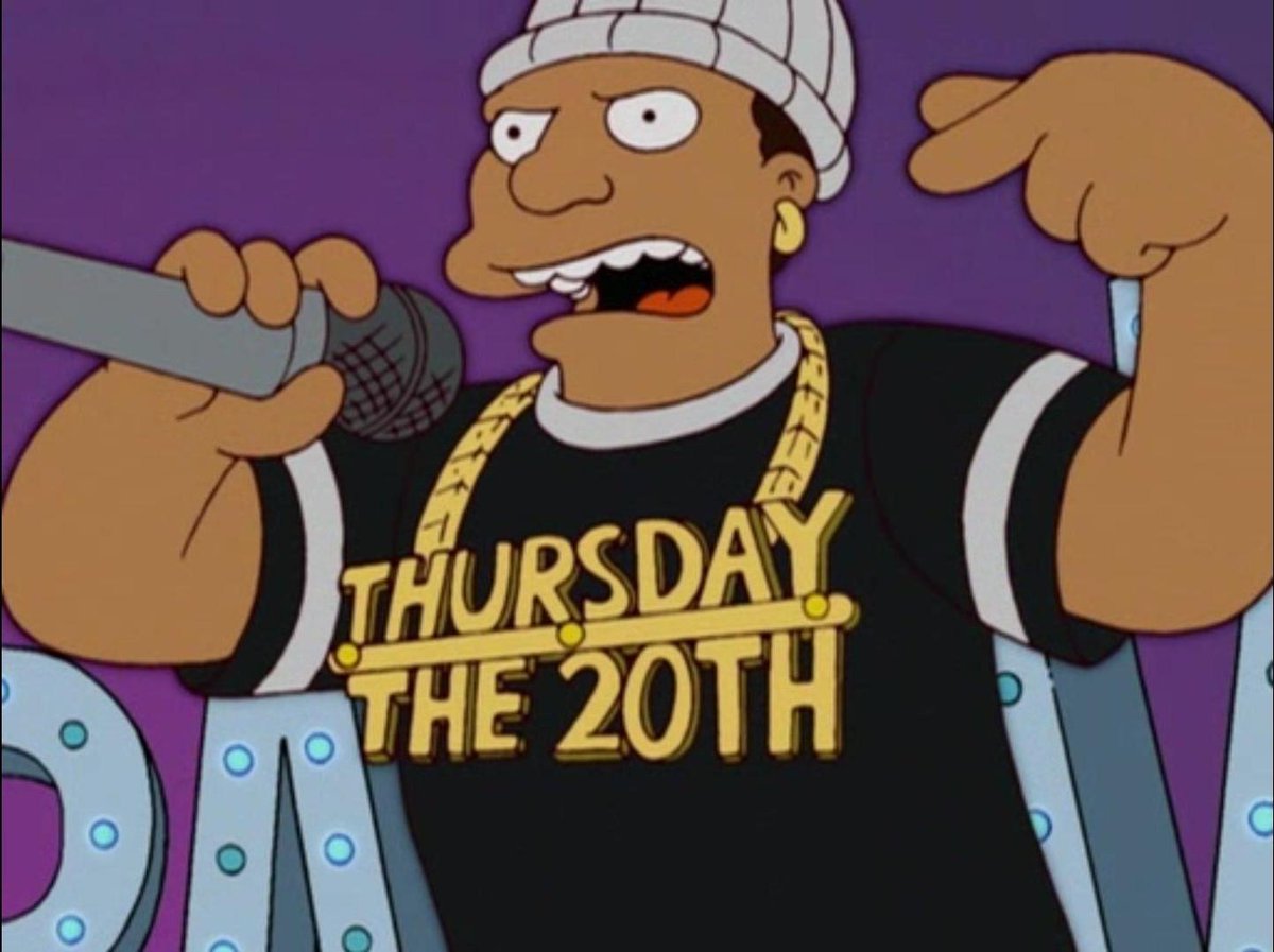 l T A THURS M HE THE 20TH W