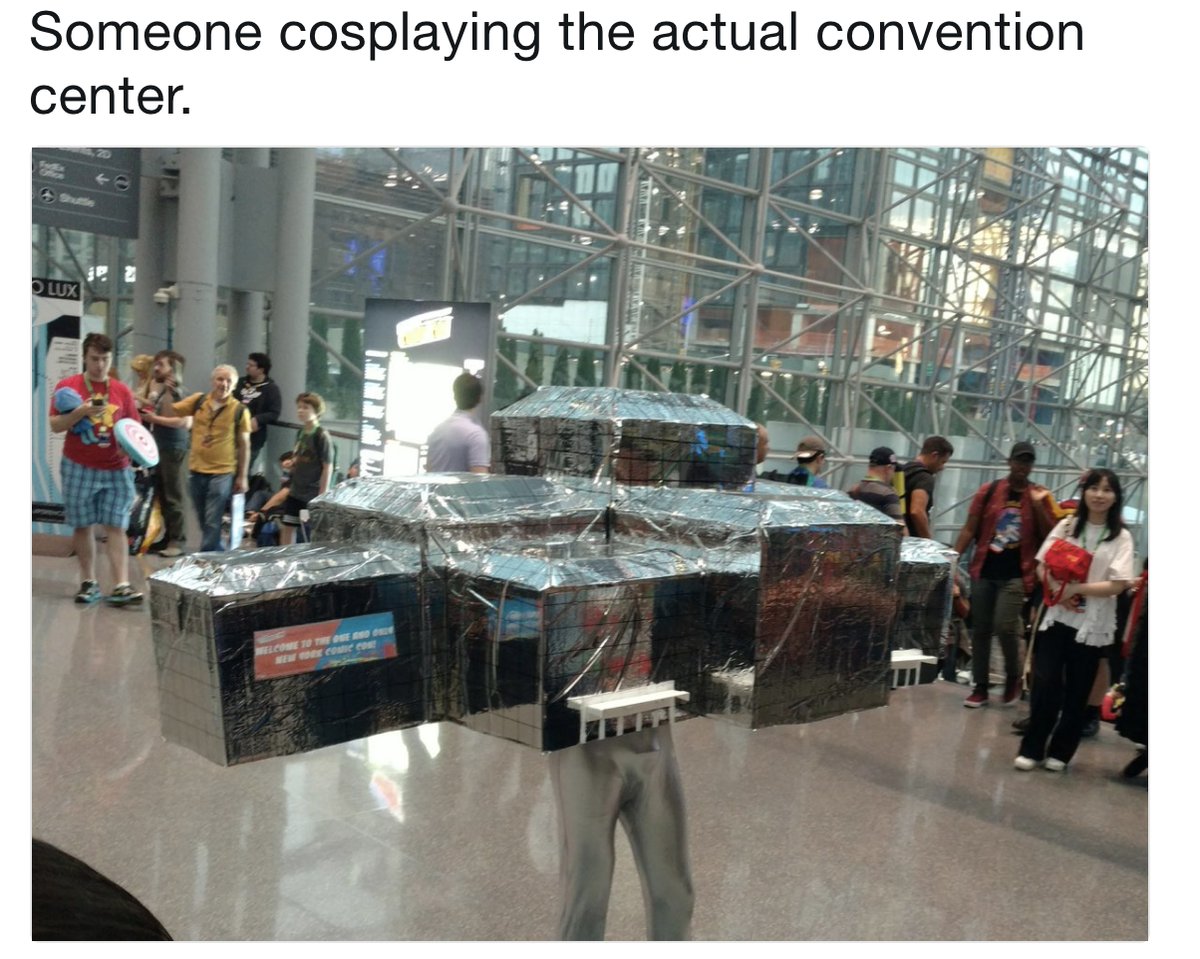 Someone cosplaying the actual convention center
