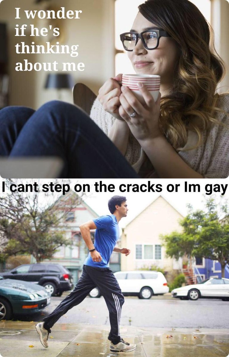 Icant step on the cracks or Im gay 2 4 N 3 o 2 3