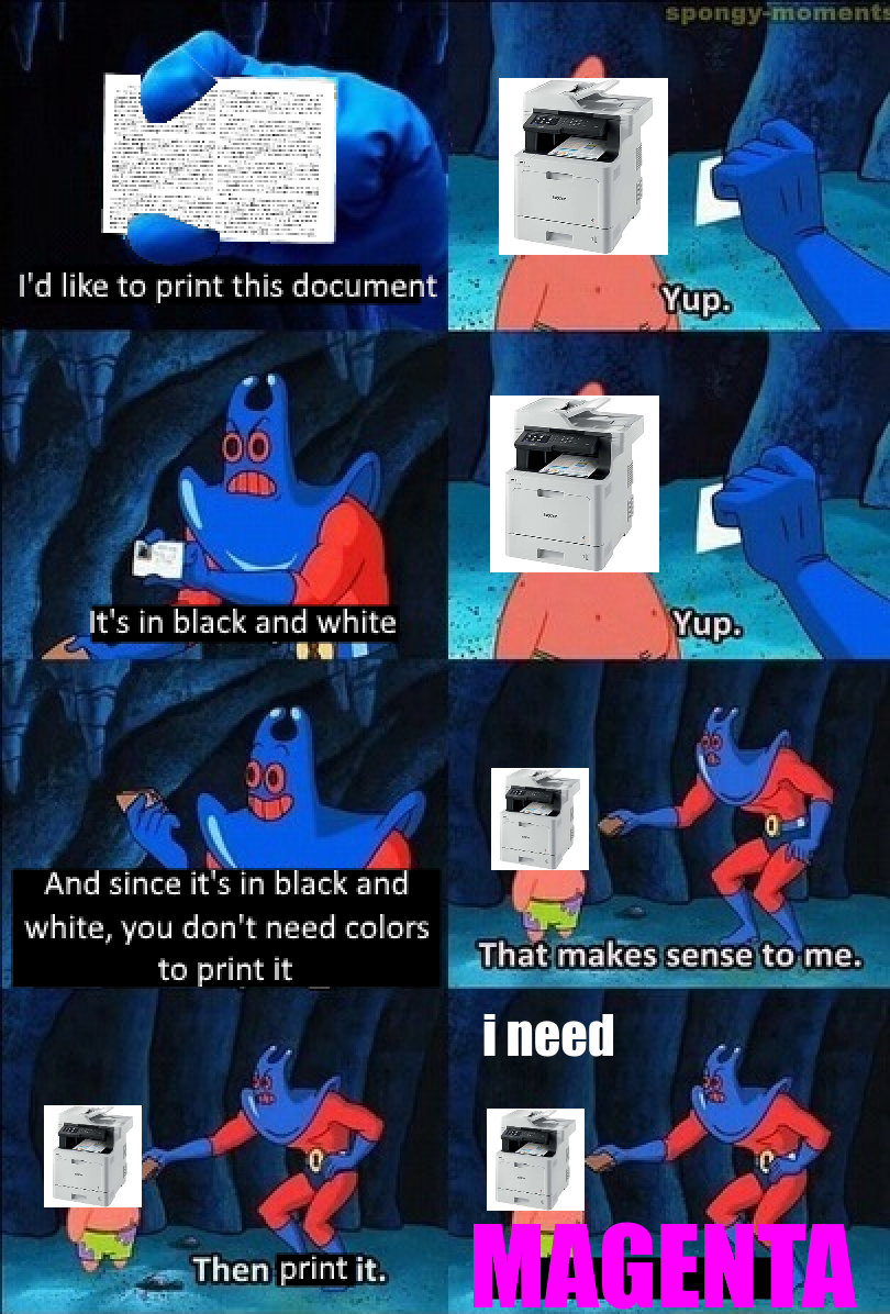 Id like to print this document 00 ulnu Its in black and white ram 5 i W ol And since its GEE LT Q white you dont need colors to print it VEBMEL RS0 EA
