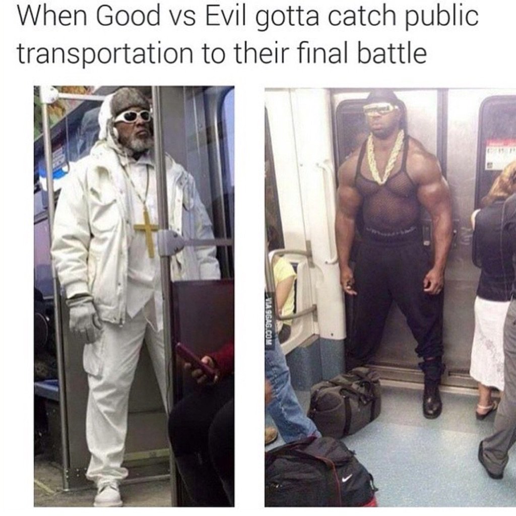 When Good vs Evil gotta catch public transportatlon to their final battle