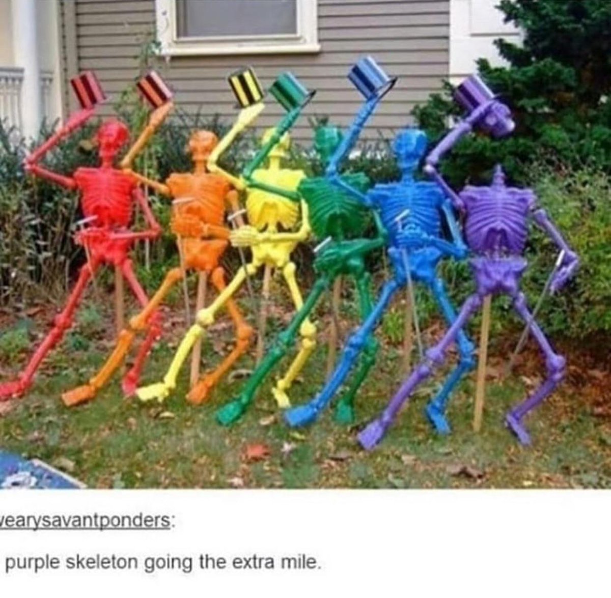 purple skeleton going the extra mile