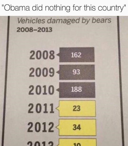 Obama did nothing for this country Vehicles damaged by bears 2008 2013 2003 I 20000 2010 SN 2011 20124 P o R