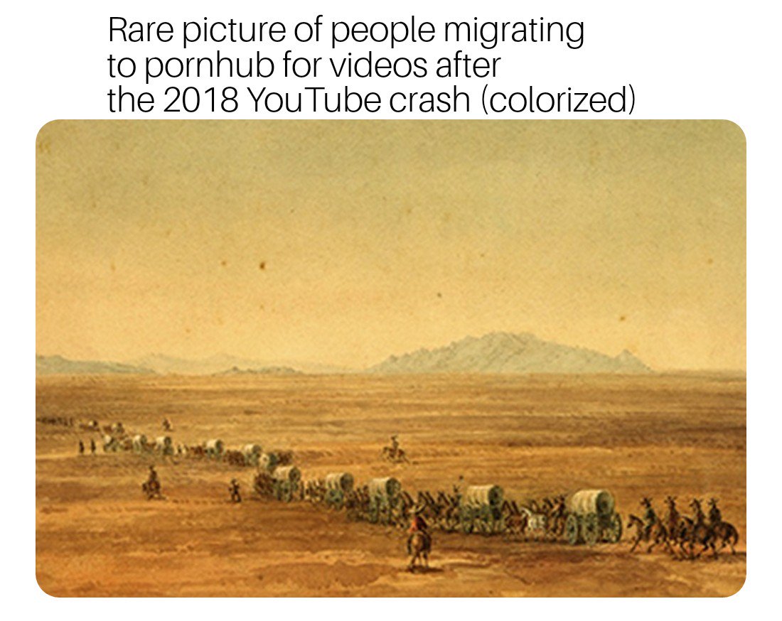 Rare picture of people migrating to pornhub for videos after the 2018 YouTube crash colorlzed 11 o