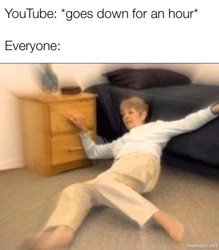 YouTube goes down for an hour Everyone