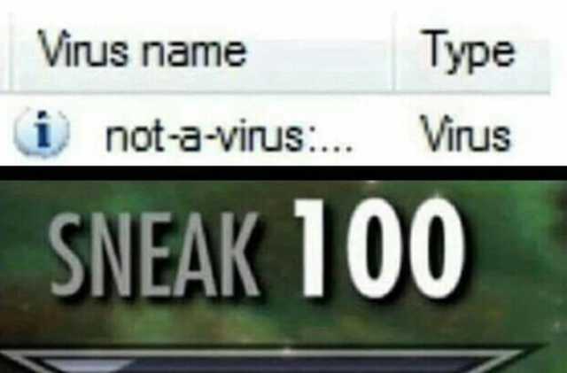 Virus name Type not a virus Virus