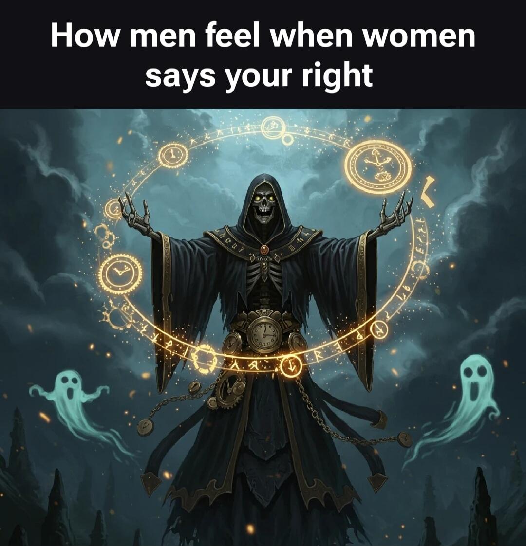How men feel when women says your right