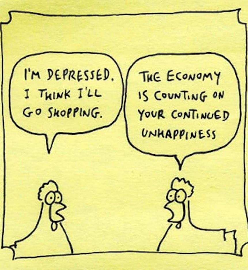 IM DEPRESSED 1 Twnk TLL GO SkoPPING Tue EConomy 1S CounTinG oW YouR ConNTinuED UNKAPPINESS 3094 BY DeVG SAVAGE