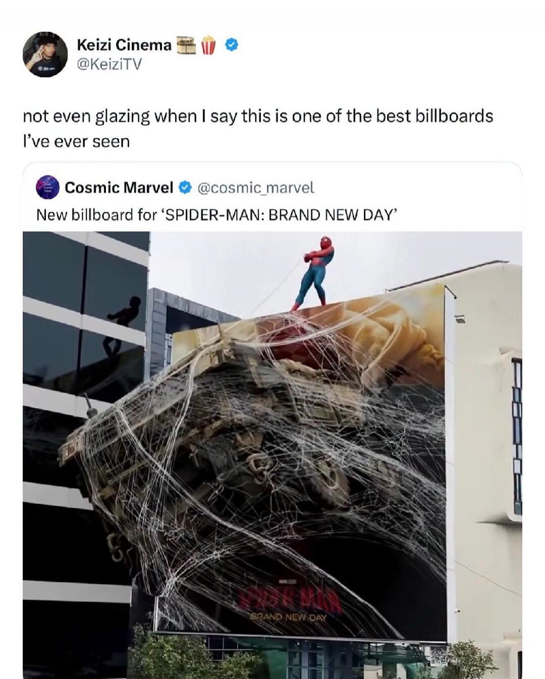 not even glazing when I say this is one of the best billboards I've ever seen New billboard for 'SPIDER-MAN: BRAND NEW DAY' SPIDER-MAN: BRAND NEW DAY