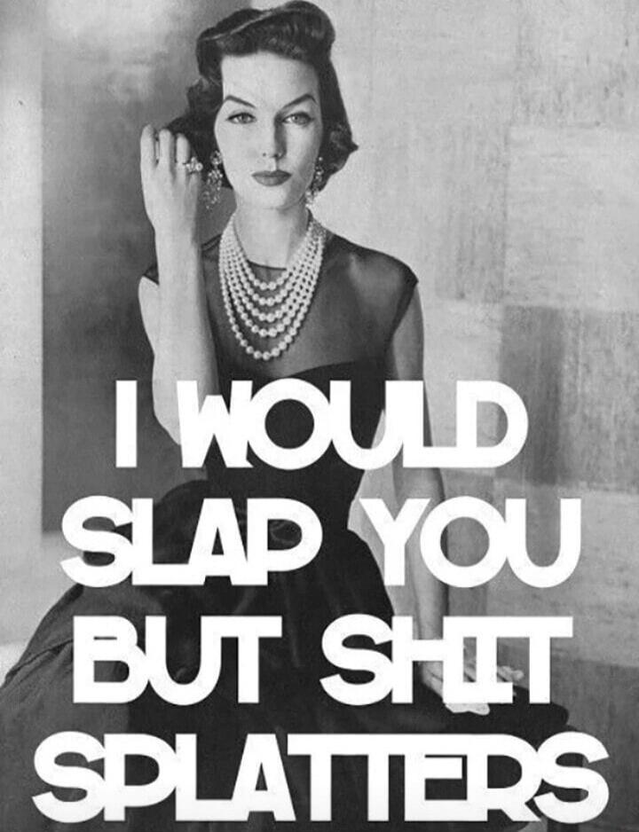 I WOULD SLAP YOU BUT SHIT SPLATTERS