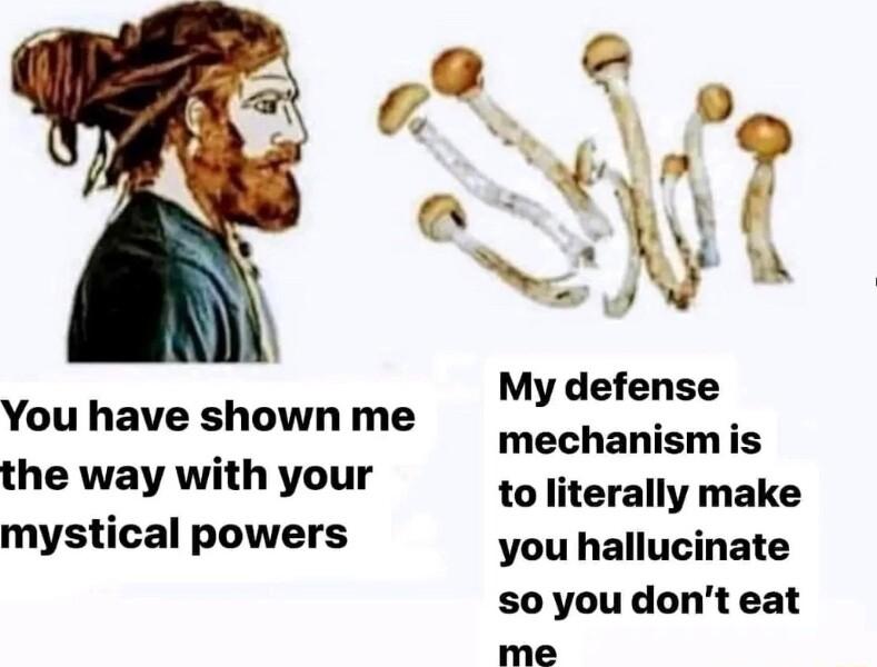 y My defense You have shown me hechanisiiile the way with your to literally make mystical powers you hallucinate so you dont eat me