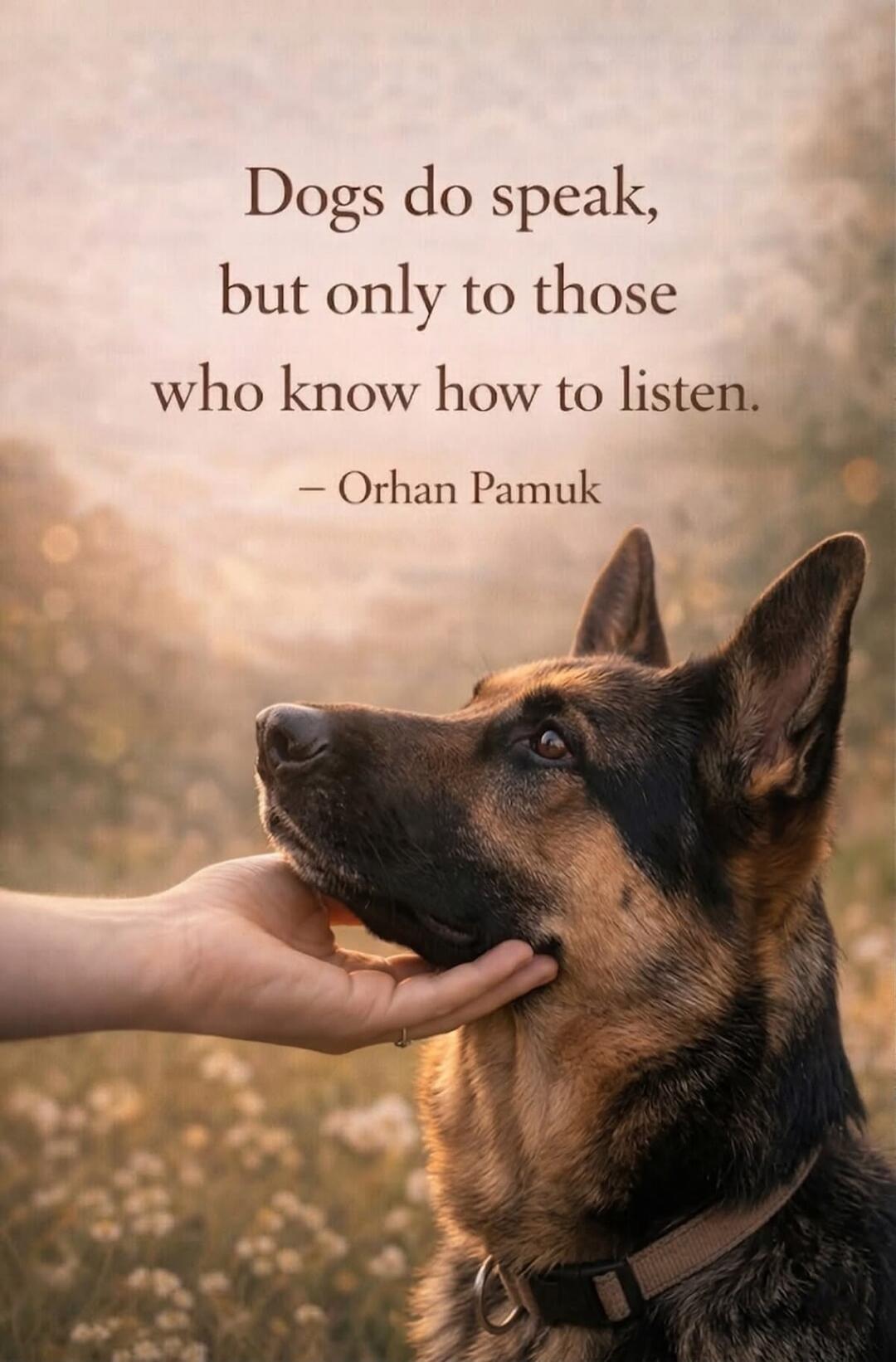 Dogs do speak, but only to those who know how to listen. - Orhan Pamuk