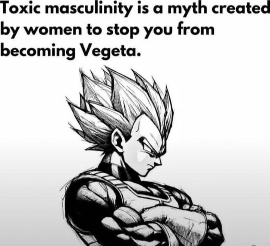 Toxic masculinity is a myth created by women to stop you from becoming Vegeta