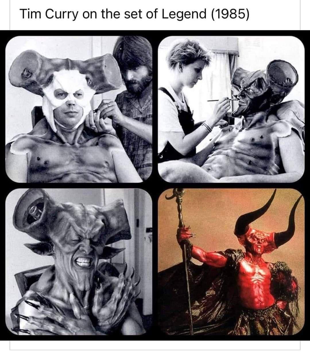 Tim Curry on the set of Legend 1985