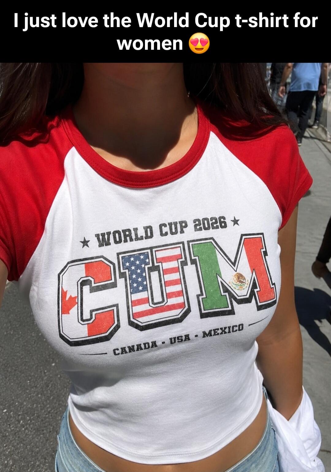I just love the World Cup t-shirt for women 😍 WORLD CUP 2026 CUM CANADA - USA - MEXICO