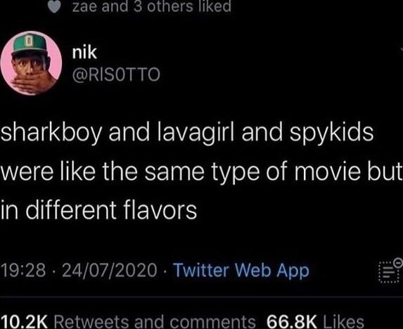 zae and 3 others liked nik RISOTTO SaETIN o EETaeREIVETe R TaleRToY e WECH DGR GERE R olXel HaglolVI K oUl in different flavors 1928 24072020 Twitter Web App 29 102K Retweets and comments 668K Likes