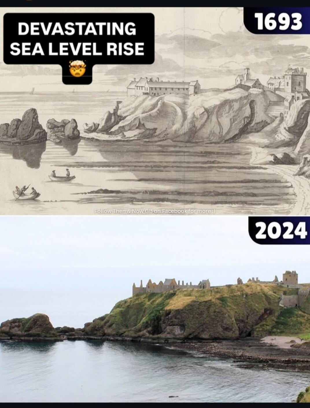 DEVASTATING SEA LEVEL RISE 1693 2024 Follow Then & Now GB on Facebook for more :)