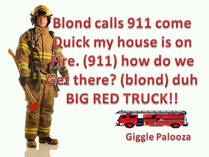 Blond calls 911 come ick my house is on BIG RED TRUCK Giggle Palooza