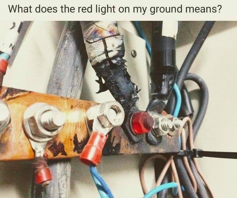 What does the red light on my ground means