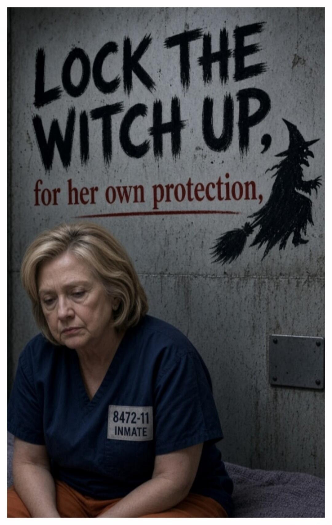 LOCK THE WITCH UP, for her own protection, 8472-11 INMATE