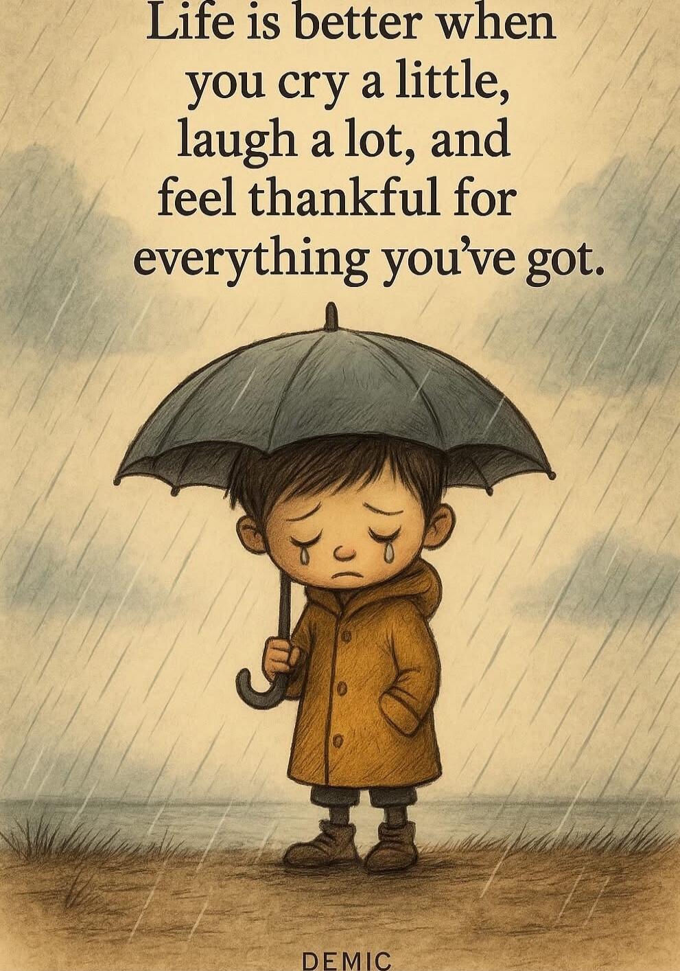 Life is better when you cry a little, laugh a lot, and feel thankful for everything you’ve got.