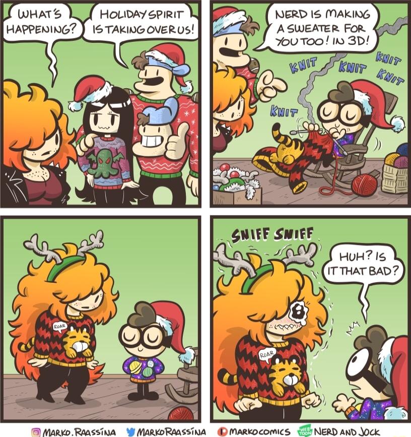 I wirars XL HoLoayspirr 1 appEnnG 1o Tk overvs GUIEE SieE MarkD RAASSTNA W MARKORASSTNA D MARKDCOMICS 008 NERD AND JOCk