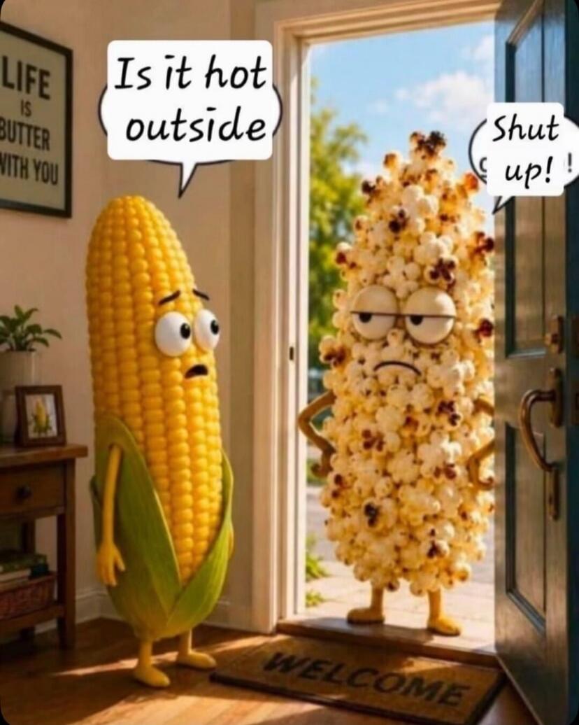 Is it hot outside Shut up! LIFE IS BUTTER WITH YOU WELCOME